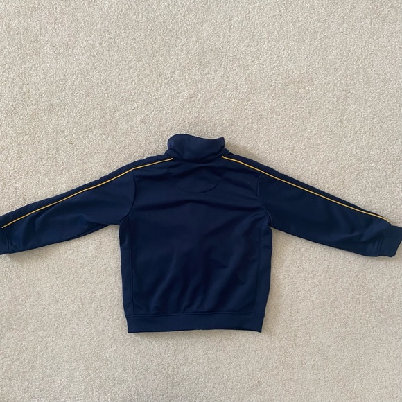 Gently used Nike navy blue and yellow striped zippered track jacket size 24m - Picture 2 of 4